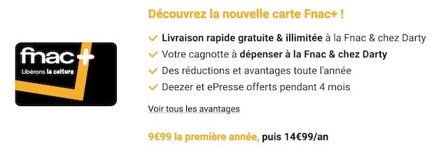 Carte Fnac plus les avantages