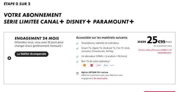 Choix offre limitée Canal plus